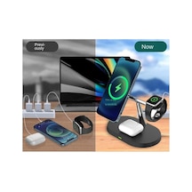 Lexroo Bw04 Aple Kablosuz Wireless Hızlı Şarj Standı Iwatch Airpods Apple iPhone Uyumlu 11 11 Pro 12 12 Pro 13 Standart