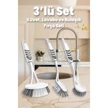 Banyo Lavabo ve Bulaşık Fırça Seti 3'lü