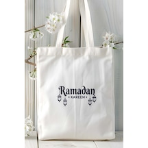 Art Hediye Ramazan İslam Baskılı Bez Çanta Omuz Çantası Kişiye Özel Model 2 Çok Renkli