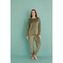 Gd Goldoremi 13165-11 Kadın Automn Vibes Kadife Manşetli Pijama Takım 001