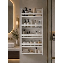 %100 Mdf 4 Raflı 120 X 69 X 10 Cm Genel Kullanım Amaçlı Kitaplık Baharatlık Kahve Köşesi Raf Stand Beyaz