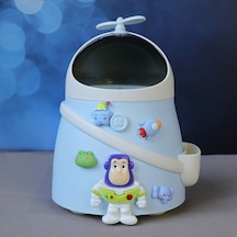 Flybuy Yumruk Yumruk Yaratıcı Tutma Sevimli Şarkısı Mengtuo Mavi Mavi Masaüstü Kutusu Kapaklı Dong Ding Dayanıklı Çöp Gl Mavi