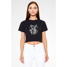Startmore Adrift Metallica Siyah Crop Top Tişört Siyah