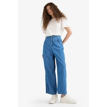 DeFacto Culotte Beli Lastikli Kısa Paça Bilek Boy Jean Pantolon E3041AX25SMNM34