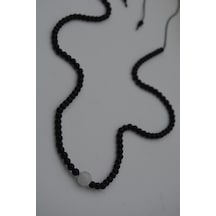 Stoneage Jewellery Havlit Ve Oniks Taşlı Metalsiz  Kolye Pembe - Yeşil
