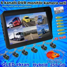 Ledsiz 6 Adet Ahd 720p Balık Gözü Kelebek Kamera 6 Kanallı 10'' Hybrid Dvr Monitör 12 V 256 Gb