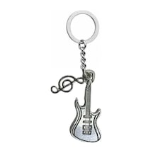 Sol Anahtarı Ve Elektro Gitar Figürlü Metal Anahtarlık Unisex -müzik Temalı Aksesuar