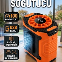 Usb Şarjlı Mini El Ve Boyun Fanı 100 Kademeli Ayarlanabilir Hızlı Taşınabilir Soğutucu