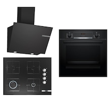 Bosch HBF514BB1T - POP7C6O12O - DWK66PJ60T 3'lü Ankastre Set Siyah 268