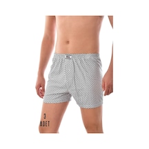 Erkek Gri 3 Adet Pamuklu Desenli Asorti Boxer 007 Gri