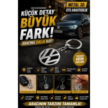 Volkswagen Logolu Metal Otomobil Anahtarlığı