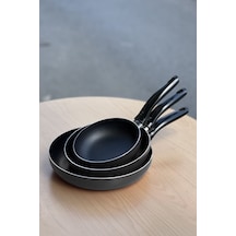 3'lü Teflon Tava Seti 16-20-24 Cm Siyah Teflon