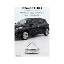 Renault Clio 4 2012-2019 Uyumlu Krom Kapı Kolu Kaplaması 4 Kapı Paslanmaz Çelik
