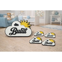 Designer Coupleee İsme Özel Bebek Magneti Model 4 Beyaz - Sarı - Siyah