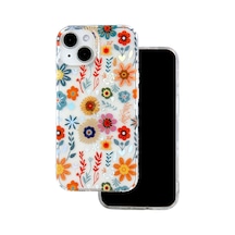 İphone 14 Plus Uyumlu Kılıf Solmayan Imd Baskı Desenli, Şeffaf Tpu+pc Botanik Kapak