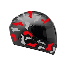 Gri Kırmızı Kamuflaj Kask Sticker Modeli