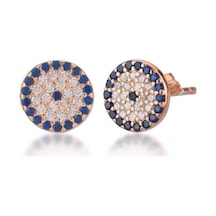 Emılıano Jewellery Silver 925 Ayar Taşlı Küpe Gold - Gümüş