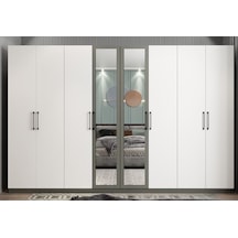 Terra 8 Kapaklı Dolap Gardırop Füme Beyaz