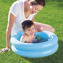 Şişme Bebek Havuzu 61x15 2 Halkalı Mavi 51061 Çok Renkli