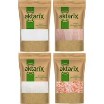 4 'lü Himalaya Tuz Seti 2 Kg İri Pembe + İnce Pembe + İri Beyaz + İnce Beyaz 500 'er Gram
