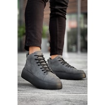 Boa Le10 Bağcıklı Erkek Yüksek Siyah Taban Antrasit Spor Bot Füme
