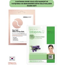 Dermal 3 Katmanlı Rose Göz Maskesi + Bitki Özlü Kolajen Maske