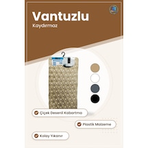 Kaydırmaz Banyo Paspası Vantuzlu Çiçek Desenli Kabartmalı Küvet P çok renkli