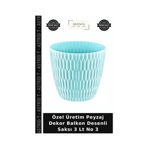 Özel Üretim Peyzaj Dekor Balkon Desenli Saksı 3 Lt No 3