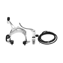 Geeksen Ön/arka Seçenekli Fren Seti - 22mm Tutacak, 21/61in Kablo, Siyah/gümüş, Sabit/yol Bisikleti Uyumlu Gümüş