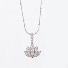 Beren Aksesuar Stainless Steel Lotus Çelik Kolye Gümüş