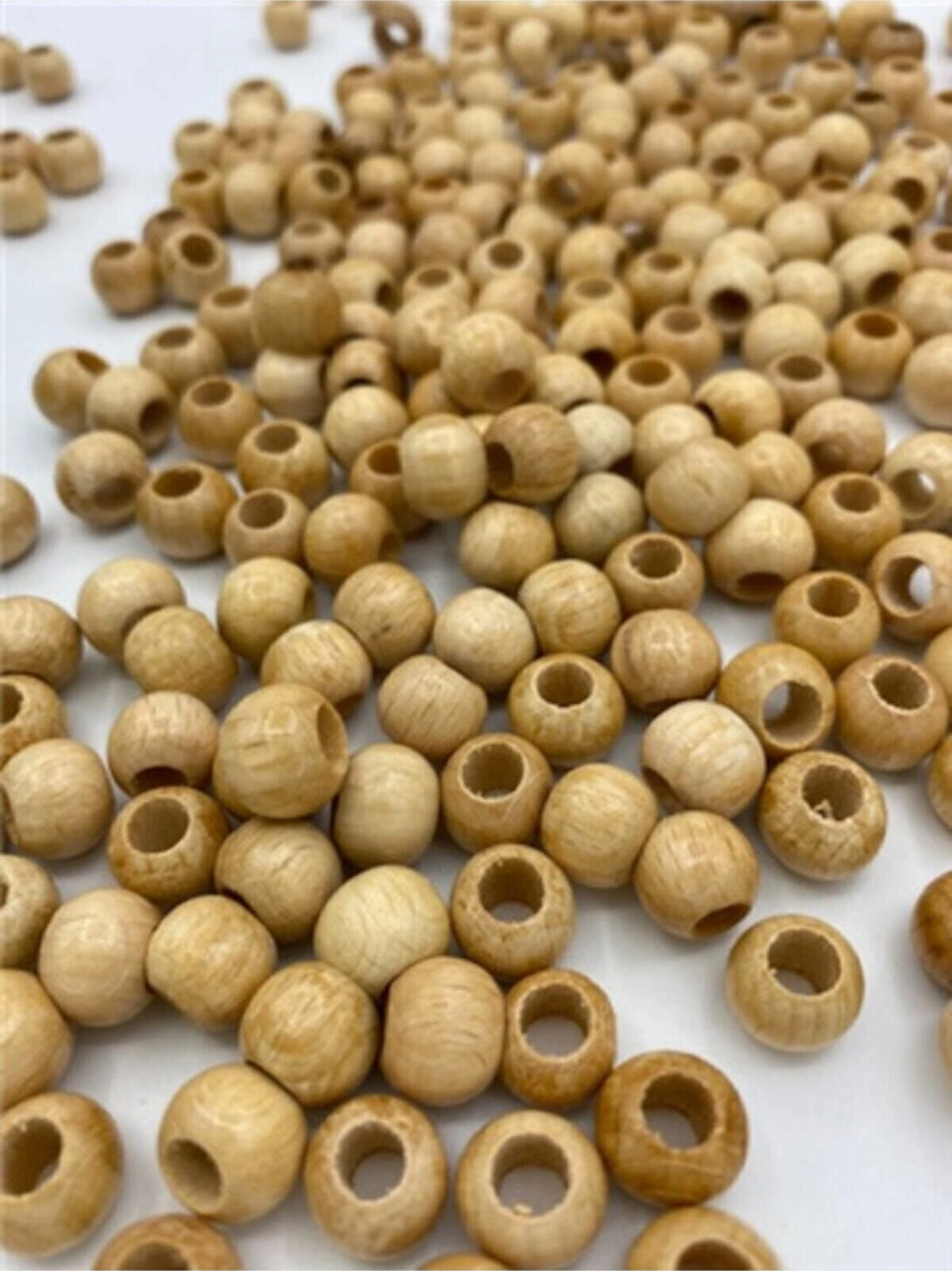 12mm Vernikli Ahşap Tahta Boncuk 50gr, 75 Adet Boncuk