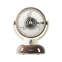 Everest Efn12, Kahverengi, 3 Kademeli Hız, Masaüstü Kullanım, Taşınabilir, Dahili 1200mah Bataryalı, Usb Şarj Girişli, Vantilatör