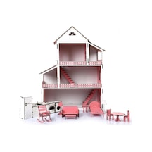 Ahşap Çocuk Oyun Evi 60 CM Mobilyalı Model1981 Trd