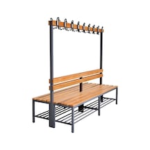 Ayakkabılıklı 6 Ayaklı Çift Taraflı Bank, 18 Kanca, 200x85x170 Cm, Spor Bankı