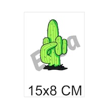 Fuctus Komik Kaktüs Araba Karavan Renkli Baskı Sticker 8x15 Cm Bsks24