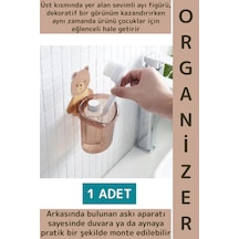Dayanıklı Asılabilir Kolay Montaj Mutfak Banyo Küçük Eşya Çocuk Odası Sevimli Ayı Figürlü Organizer Çok Renkli