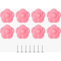 8 Adet Gül Desenli Örtü Düzenleyici Sabitleme Tutucu İğneli Clips Plastik 10 X 15 Pembe Diğer