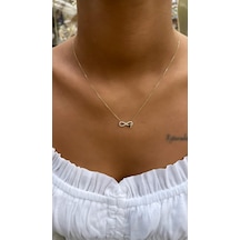 Fiyonk Kuyumculuk 14 Ayar Altın Mini Kalpli Sonsuzluk Kolyesi 001