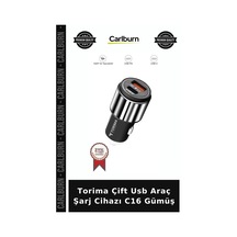 Özel Üretim Torima Çift Usb Araç Şarj Cihazı C16 Gümüş Enerji Aparatı Telefon Şarjı Taşıt Aksesuar