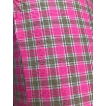 Ekoseli Pembe Kumaş 1,40x33,45 Metre