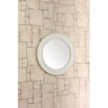 Dekoratif Yuvarlak Ayna Krem