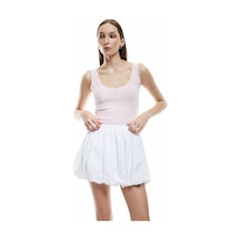 Koton Dantel Detaylı Fiyonklu U Yaka Kolsuz Slim Fit Bluz Pembe 5sal30256ık Gül