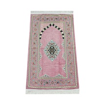 Pembe Çiçek Motifli Mihraplı Astarlı Şönil Seccade 001