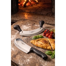 Lazbisa Mft-472 İncisive Serisi Pizza Salata Börek Pide Bıçağı Kıyma Bıçağı 2 Li Set Günlük Kullanım
