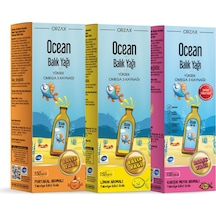 Ocean Omega 3 Karışık Meyve + Limon + Portakal Takviye Edici Gıda 3 x 150 ML