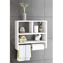 Flora Ax Mutfak Banyo Rafı Havlu Askılı Beyaz