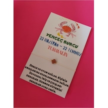 Gümüştel El Sanatları Sertifikalı Yengeç Burcu Turmalin Doğal Taşlı Ip Burç Bilekliği Çok Renkli