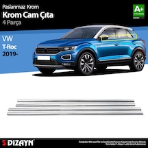 S-dizayn Vw T-roc Krom Cam Çıtası 4 Prç. 2019-2021