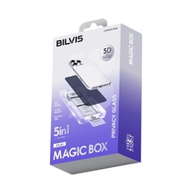 Mey İthalat Apple Uyumlu iPhone 15 Pro Max Bilvis 5in1 5d Magic Hayalet Cam Ekran Koruyucu - Siyah