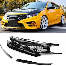 Honda Civic Fk7 Ön Panjur Izgara Ve Far Kaşları Siyah Fc450 Model